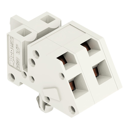 1-conductor female connector, angled, CAGE CLAMP&reg;, 2.5 mm&sup2;, light gray
