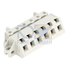1-conductor female connector, angled, CAGE CLAMP&reg;, 2.5 mm&sup2;, light gray