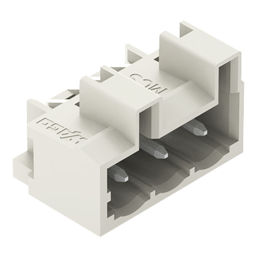 THT male header, 1.0 x 1.0 mm solder pin, angled, light gray