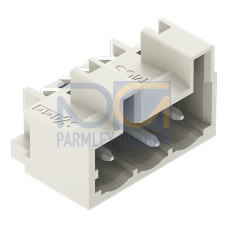 THT male header, 1.0 x 1.0 mm solder pin, angled, light gray