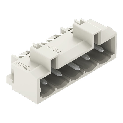 THT male header, 1.0 x 1.0 mm solder pin, angled, light gray