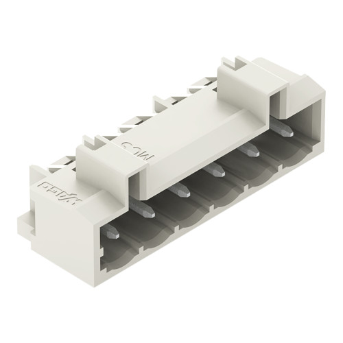 THT male header, 1.0 x 1.0 mm solder pin, angled, light gray