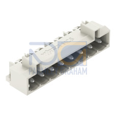 THT male header, 1.2 x 1.2 mm solder pin, angled, light gray