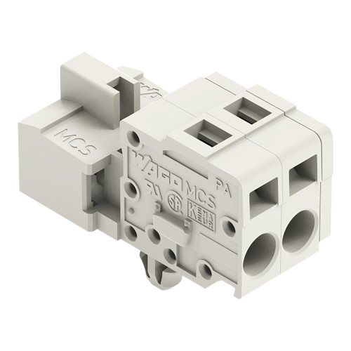 1-conductor male connector, CAGE CLAMP&reg;, 2.5 mm&sup2;, light gray