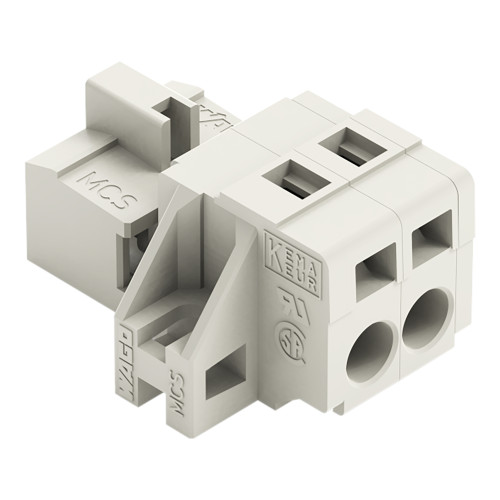 1-conductor male connector, CAGE CLAMP&reg;, 2.5 mm&sup2;, light gray