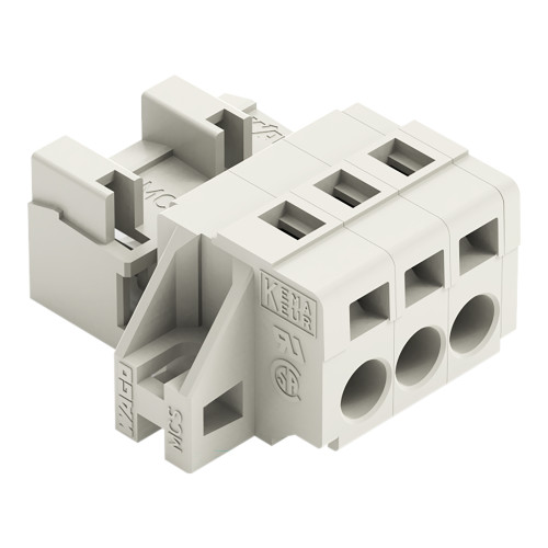 1-conductor male connector, CAGE CLAMP&reg;, 2.5 mm&sup2;, light gray