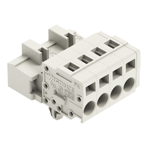 1-conductor male connector, CAGE CLAMP&reg;, 2.5 mm&sup2;, light gray