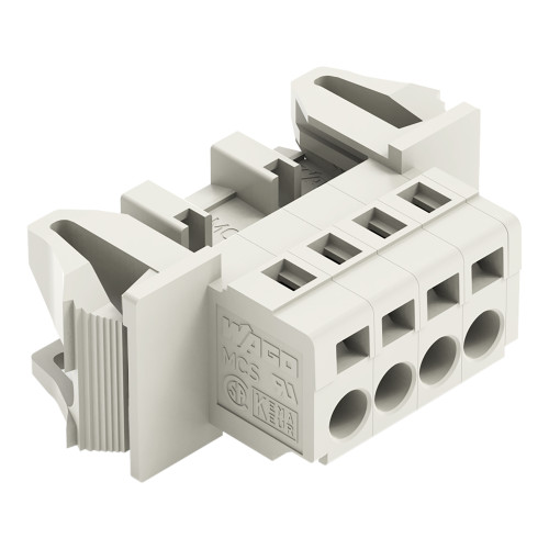 1-conductor male connector, CAGE CLAMP&reg;, 2.5 mm&sup2;, light gray