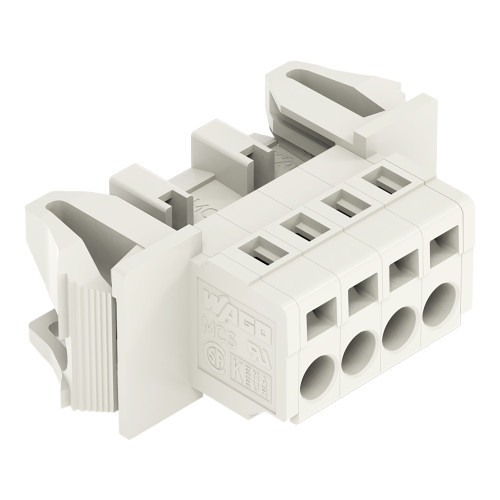 1-conductor male connector, CAGE CLAMP&reg;, 2.5 mm&sup2;, light gray