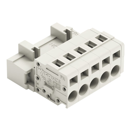 1-conductor male connector, CAGE CLAMP&reg;, 2.5 mm&sup2;, light gray