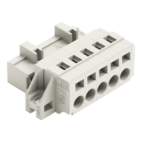 1-conductor male connector, CAGE CLAMP&reg;, 2.5 mm&sup2;, light gray