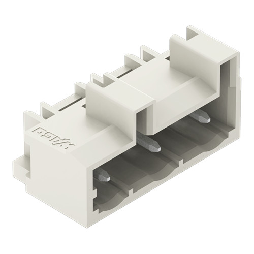 THT male header, 1.0 x 1.0 mm solder pin, angled, light gray