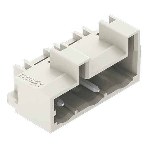 THT male header, 1.0 x 1.0 mm solder pin, angled, light gray