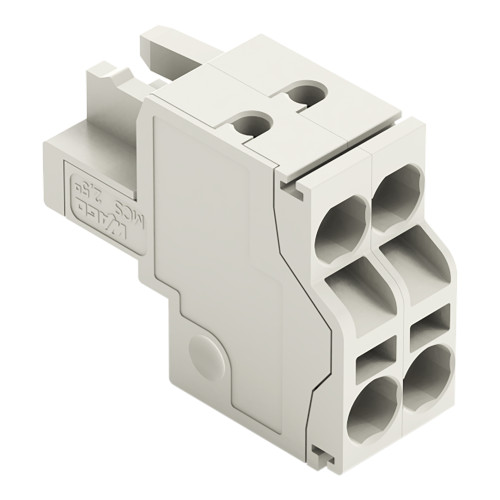 2-conductor female connector, Push-in CAGE CLAMP&reg;, 2.5 mm&sup2;, light gray