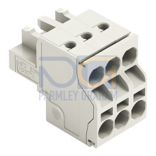 2-conductor female connector, Push-in CAGE CLAMP&reg;, 2.5 mm&sup2;, light gray