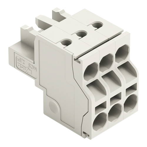 2-conductor female connector, Push-in CAGE CLAMP&reg;, 2.5 mm&sup2;, light gray
