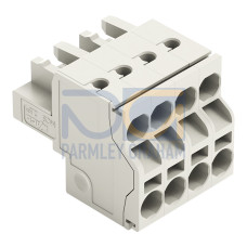2-conductor female connector, Push-in CAGE CLAMP&reg;, 2.5 mm&sup2;, light gray