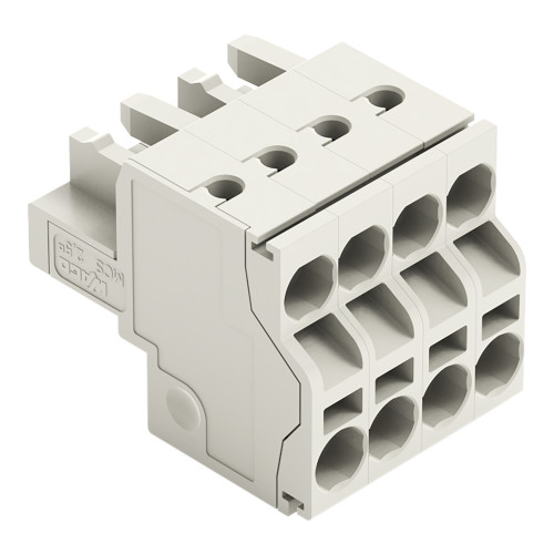 2-conductor female connector, Push-in CAGE CLAMP&reg;, 2.5 mm&sup2;, light gray
