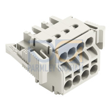 2-conductor female connector, Push-in CAGE CLAMP&reg;, 2.5 mm&sup2;, light gray