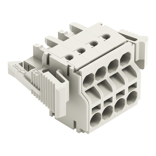 2-conductor female connector, Push-in CAGE CLAMP&reg;, 2.5 mm&sup2;, light gray