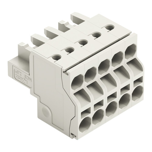 2-conductor female connector, Push-in CAGE CLAMP&reg;, 2.5 mm&sup2;, light gray