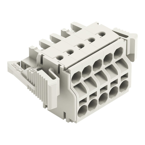 2-conductor female connector, Push-in CAGE CLAMP&reg;, 2.5 mm&sup2;, light gray