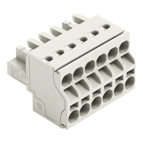 2-conductor female connector, Push-in CAGE CLAMP&reg;, 2.5 mm&sup2;, light gray