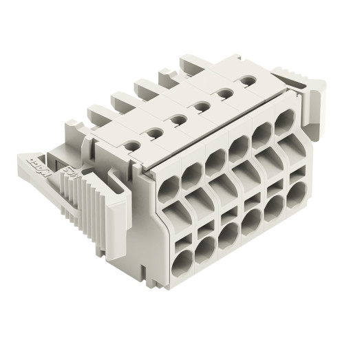 2-conductor female connector, Push-in CAGE CLAMP&reg;, 2.5 mm&sup2;, light gray