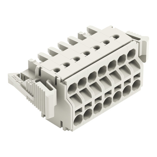 2-conductor female connector, Push-in CAGE CLAMP&reg;, 2.5 mm&sup2;, light gray