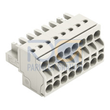 2-conductor female connector, Push-in CAGE CLAMP&reg;, 2.5 mm&sup2;, light gray