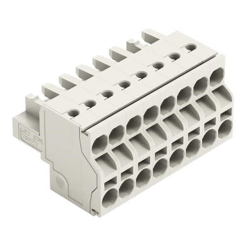 2-conductor female connector, Push-in CAGE CLAMP&reg;, 2.5 mm&sup2;, light gray