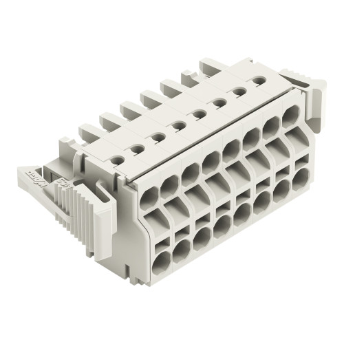 2-conductor female connector, Push-in CAGE CLAMP&reg;, 2.5 mm&sup2;, light gray