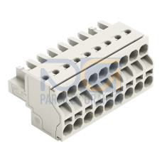 2-conductor female connector, Push-in CAGE CLAMP&reg;, 2.5 mm&sup2;, light gray