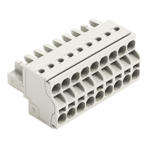 2-conductor female connector, Push-in CAGE CLAMP&reg;, 2.5 mm&sup2;, light gray