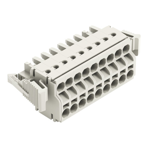 2-conductor female connector, Push-in CAGE CLAMP&reg;, 2.5 mm&sup2;, light gray