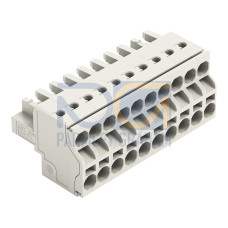 2-conductor female connector, Push-in CAGE CLAMP&reg;, 2.5 mm&sup2;, light gray