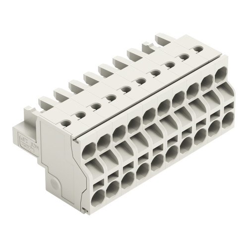 2-conductor female connector, Push-in CAGE CLAMP&reg;, 2.5 mm&sup2;, light gray