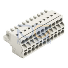 2-conductor female connector, Push-in CAGE CLAMP&reg;, 2.5 mm&sup2;, light gray