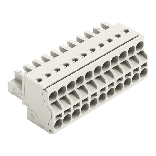 2-conductor female connector, Push-in CAGE CLAMP&reg;, 2.5 mm&sup2;, light gray