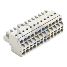 2-conductor female connector, Push-in CAGE CLAMP&reg;, 2.5 mm&sup2;, light gray