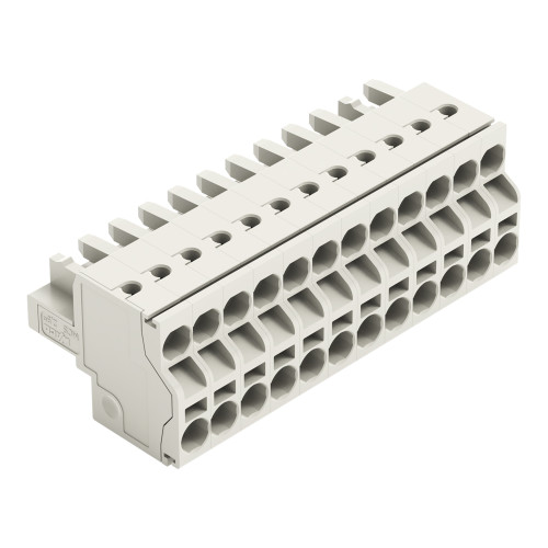 2-conductor female connector, Push-in CAGE CLAMP&reg;, 2.5 mm&sup2;, light gray
