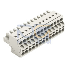 2-conductor female connector, Push-in CAGE CLAMP&reg;, 2.5 mm&sup2;, light gray