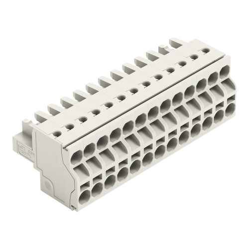 2-conductor female connector, Push-in CAGE CLAMP&reg;, 2.5 mm&sup2;, light gray