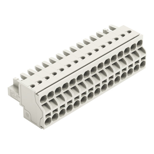 2-conductor female connector, Push-in CAGE CLAMP&reg;, 2.5 mm&sup2;, light gray