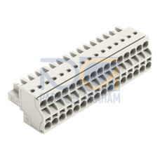 2-conductor female connector, Push-in CAGE CLAMP&reg;, 2.5 mm&sup2;, light gray