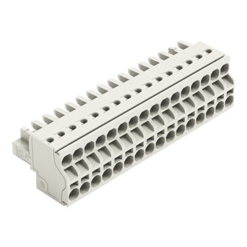 2-conductor female connector, Push-in CAGE CLAMP&reg;, 2.5 mm&sup2;, light gray