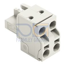 2-conductor female connector, Push-in CAGE CLAMP&reg;, 2.5 mm&sup2;, light gray