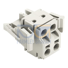2-conductor female connector, Push-in CAGE CLAMP&reg;, 2.5 mm&sup2;, light gray