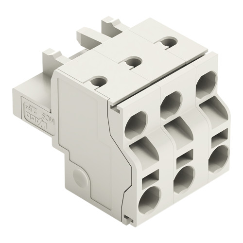 2-conductor female connector, Push-in CAGE CLAMP&reg;, 2.5 mm&sup2;, light gray