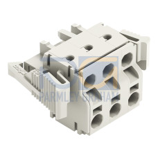 2-conductor female connector, Push-in CAGE CLAMP&reg;, 2.5 mm&sup2;, light gray